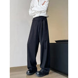 Brown Belt Suit Pants Men Society Mens Black Dress Pants Korean Casual Straight Pants Mens Office Formal Trousers Large Size