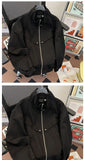 American Cityboy Jacket Wash Canvas Deconstructed Stand Collar Coat Design Sense Top Spring Autumn Korean Trend Bomber Jacket