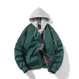 Men Bomber Jacket Women Solid Autumn Winter Pilot Jacket Fashion Vintage Hooded Baseball Coat Casual Windbreak Red Pink Burgundy