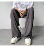 Summer Casual Pants Men Fashion Pleated Pants Men Japanese Streetwear Loose Wide Leg Pants Mens Baggy Ice Silk Trousers M-3XL