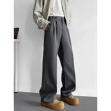 Grey Black Suit Pants Men Fashion Society Mens Dress Pants Korean Loose Casual Straight Pants Mens Office Formal Trousers 4XL