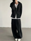 Zip Up Hoodies Men Solid Basic Hooded Outerwears Casual Autumn Korean Fashion Handsome College High Street All-match Hombre Худи
