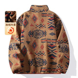 Korean Style High-end Stand Collar Sweatshirt Men's Winter Trendy Ethnic Style Plus Velvet Thickened Warm Versatile Top Jacket