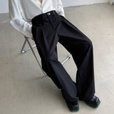 Baggy Black Suit Pants Mens Oversized Fashion Society Mens Dress Pants Korean Loose Wide Leg Pants Mens Office Formal Trousers