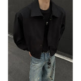 Spring Short Jacket Men Fashion Black Casual Jacket Men Streetwear Korean Loose Bomber Jacket Mens Motorcycle Jackets M-3XL