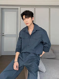 Men's Shirt Pants Set High-end Shirt Suit Trendy Spring Handsome Long-sleeved Top Loose Straight Trousers Two-piece Set