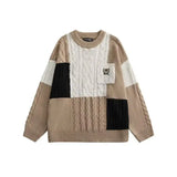 Autumn and winter street fashion Korean style personalized round neck sweater for couples loose retro Harajuku casual top y2k