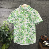 Unisex Printed Short Sleeve Shirts, Fashionable Loose Fit Bubble Grid Blouse, Trendy Casual Tops for Men and Women