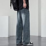 Summer Lyocell fabric Wide Leg Washing Jean Flap Pockets Lightweight Cargo Pants Men Street Trousers Loose Casual Thin Pant Big