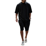 Men's Tracksuit Casual Cotton Short-sleeved T-Shirt Shorts 2-piece Suit Summer Sportswear Loose Men's Clothing Suit
