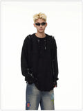 Autumn and Winter Trendy Personalized Hip Hop Round Neck Sweater American Couple Loose Retro Casual Knitted Harajuku Top y2k