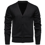 Men Sweater Cardigan Business Casual Classic V-neck Solid Color Cardigan Men Sweater Korean Fashion Trend Knitwear Sweater