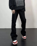 Flare Jeans Men American Slim Chic High Street Washed Hip Hop Denim Trousers All-match Harajuku Simple College Autumn Mopping