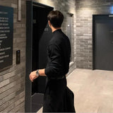 Autumn Stand Up Collar Sweater Men Slim Warm Black Knitted Pullover Men Korean Casual Long Sleeved Sweater Mens Jumper Clothes