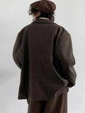 Retro High-end Blazers Men Spring Autumn Loose Design Trendy Streetwear Japanese Casual Striped Long Sleeved Harajuku Handsome