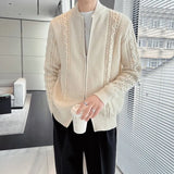 Autumn Winter KPOP Fashion Style Harajuku Slim Fit Tops Loose All Match Casual Cardigan Outerwear Zipper Long Sleeve Sweaters