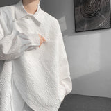 Men's Luxury Chic Texture Shirt Vintage Casual Drapped Solid Color Button-down Long Sleeve Shirts for Men All-match Clothing