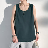 Summer Men Solid Vest Tank Top Sleeveless T Shirts O-neck Undershirts Breathable Sport Bodybuilding Fitness Muscle Clothes