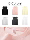 Korean Style Men Tank Top Loose Fit Gym Vest Sports Tops 100% Cotton Men's Basic Sleeveless Tee Shirts
