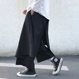 Cargo Pants Men High Street Loose Spring Autumn Ankle-length Oversize Comfortable Japanese Style Culottes Trousers Solid Color