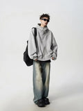 American autumn and winter street fashion personalized hooded sweatshirt for couples loose retro Harajuku casual top y2k