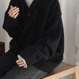 Hoodies Men Simple Loose Oversize M-5XL Preppy Autumn Winter Solid Color Cozy All-match Korean Style Male Knitwear Popular Warm