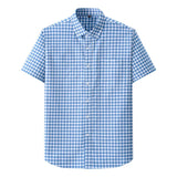 Brand Summer Plaid Short Sleeves Checked Shirts for Man 100% Cotton Business Office Oxford Shirts Men Big Size