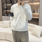 Japanese Retro Men's Cardigan Coats Light Luxury Knitted Lapel Long Sleeve Sweater Jacket Leisure Premium Quality Knitwear M-3XL