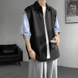 Summer Short Sleeved Shirt Men Oversized Society Mens Black Dress Shirt Korean Loose Casual White Shirt Mens Striped Shirts