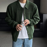 Fall Winter Men's Daily Loose Solid Sweaters Comfortable Button Knitted Cardiga 2024 Korean Thermal Long Sleeve Outerwears Male