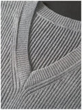 New Popular Preppy Style Men Sweater Vest Casual Knitted Streetwear Solid Color V Neck Waistcoat Leisure High Quality Knitwear