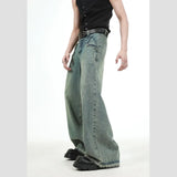 Spring and Autumn Men and Women Street Straight Tube Washed Jeans Couple American Loose Personality Retro Harajuku Casual Pants