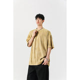 Round Neck Ice Silk Pleated T-Shirt Men's Quick Drying Breathable Casual T Shirt Leisure Sport T-shirt Men Plus Size 8XL-M