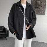 High Quality Shirts Men Leisure Long Sleeve Chic New All-match Solid Summer Streetwear Loose Casual Simple College Daily