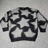 Men's Star Pullover Sweater Knit Women's Loose Autumn Winter Couple Knitted Round Neck Long Sleeves Casual Sweaters Tops