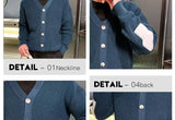 Men Cardigan Fashion Luxury Knitted Sweater Coats Trendy Japanese Retro V Neck Long Sleeve Jacket Casual Stylish Knitwear M-3XL