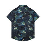 American Retro Floral Shirt,Shoulder-length Short-sleeved Shirt Men's,Summer Shirt,Turtleneck Cardigan Half-sleeved Top