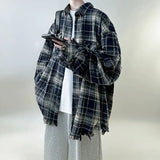 Raw Edge Jackets Men Tassel Elegant Plaid Stylish Korean Style Handsome Classic Slouchy Temperament Advanced Autumn Streetwear