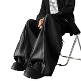 Patchwork Wide Leg Pants Men Zipper fashion HipHop Trendy youth full trousers Harajuku High Street Loose Casual Pant Ropa Hombre