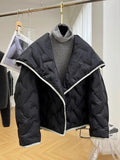 Design-sensing Niche Parkas Unisex Lapel Cotton Coat Women Korean Autumn Winter Light Short Trendy High-end Jacket Aesthetic