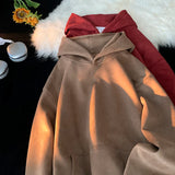 Autumn Hooded Hoodies Men Thick 420g Fabric Solid Basic Sweatshirts Texture Pullovers