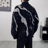 Turtleneck Sweaters Men Winter Lace-up Design Thicken Warm Pullovers Vintage Slouchy Streetwear Japanese Style Soft Personality
