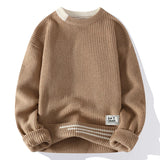Men Vintage Twist Sweater Round Neck Male Fit Knitted Pullover Loose Harajuku Mens Retro Sweaters Multicolors