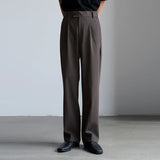 Men's Luxury Draped Baggy Suit Pants Casual Button-down Solid Color Straight Premium Elegant Dress Pants New