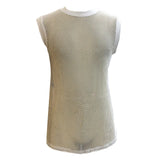 Summer New Mens Fashion Transparent Mesh Vest Sexy Perspective Solid Color Mesh Sports Casual Sleeveless Top Men Clothing