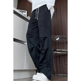 Unisex Straight Leg Loose Fit Casual Trousers Men Women Athleisure Pants Oversized Breathable Outdoor Daily Wear Elastic Waist