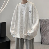 Korean Men Harajuku Sweatshirts Hip Hop Solid Color Basic O Neck Oversized Pullovers Autumn Fashion Casual Long Sleeve Tops