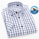 Brand Summer Shirts for Men 100% Cotton Short Sleeves Striped Shirts Man Casual Blusas Man Trending Products