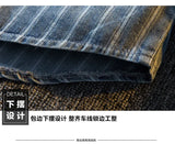 American Striped Spliced Denim Jacket Men 2025 Autumn Trendy Handsome Men Women Casual Loose Work Shirt Jacket Aesthetic Chic