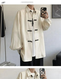New Chinese Style Fold-button Shirt Men's Long-sleeved Hanfu Tang Suit Jacket Chinese Style Jacket Men's Fashion Tops Urban